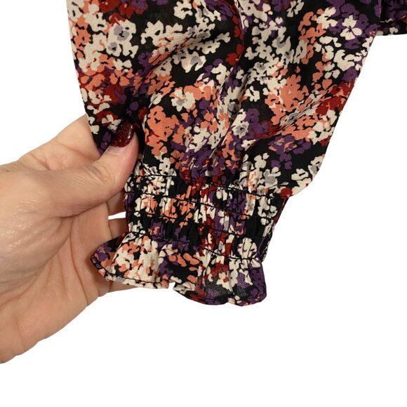 Sanctuary Cori‎ Wrapped Front Long Sleeve Floral Blouse Size M - Picture 3 of 9
